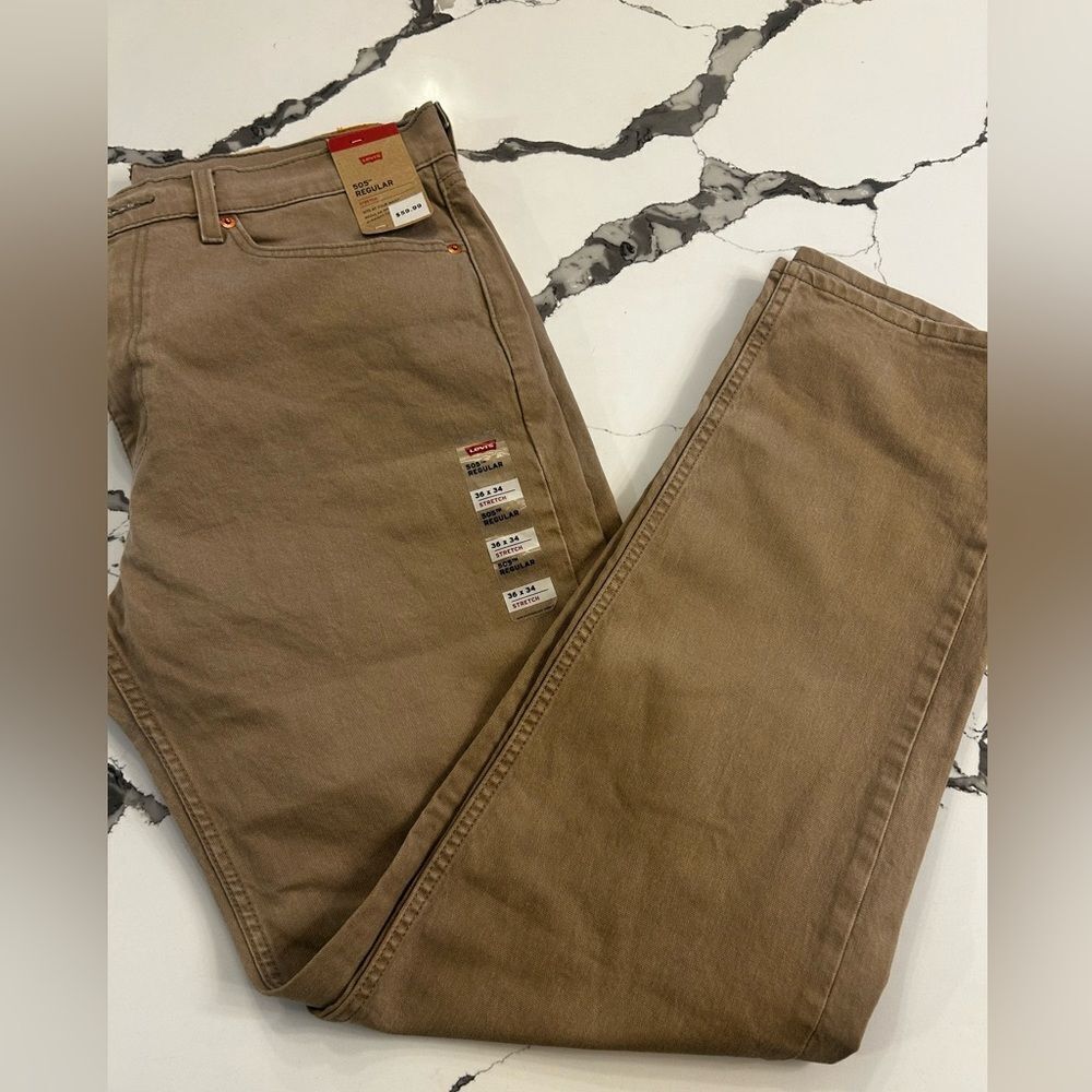 Levi's Tan 505 Regular Stretch Jeans NWT